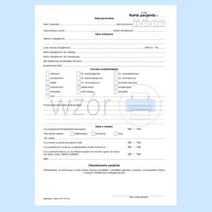 W-308 Karta pacjenta (masażysty) A4a/bl.100k