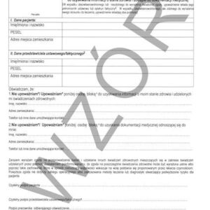 ZPO/09 Oświadczenie - pacjent ubezwłasnowolniony A4a/100szt