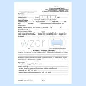 HSZ-15a Karta profilaktycznego badania ucznia kończącego szkołę ponadpodstawową