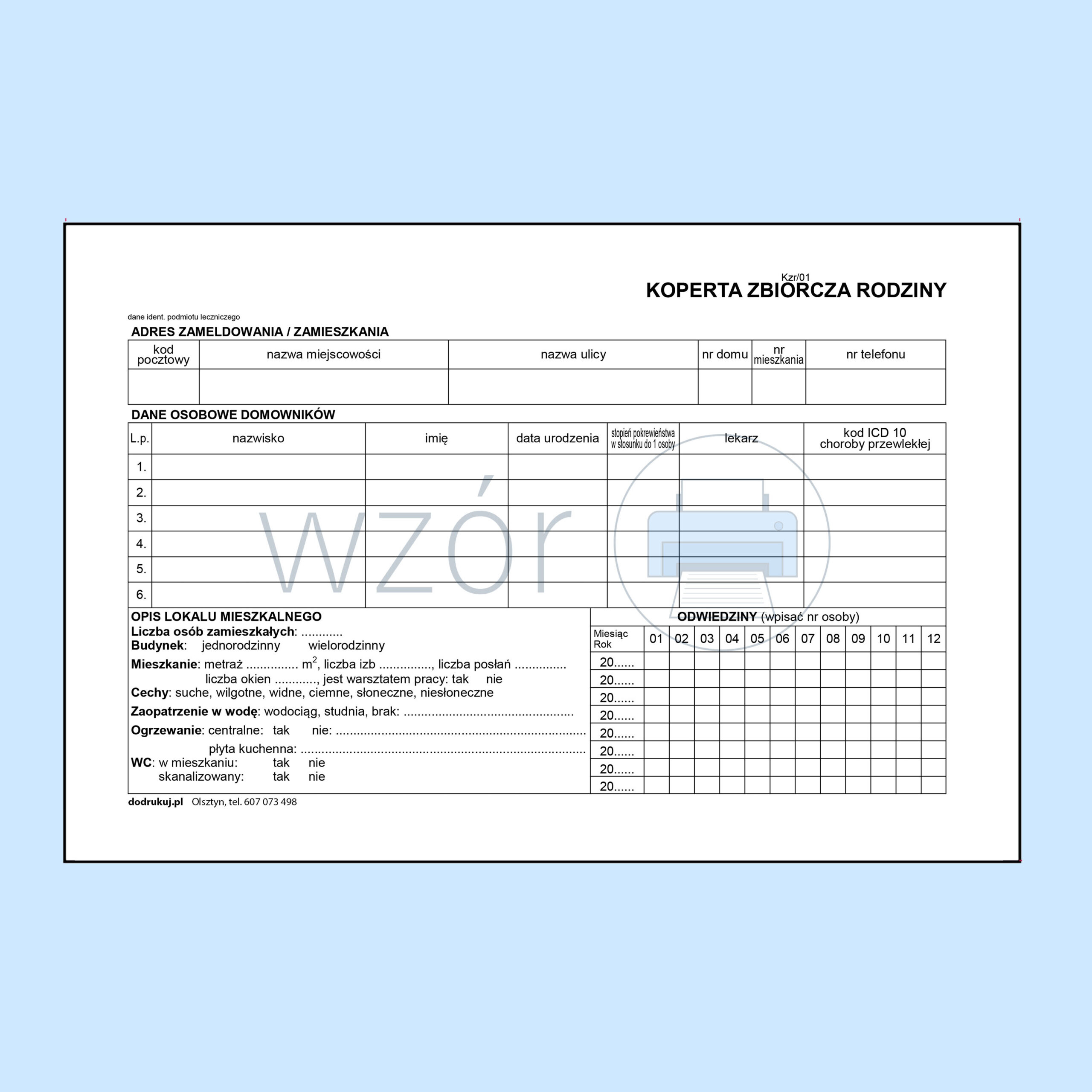 KZR/01 Koperta zbiorcza rodziny B5 100szt białe