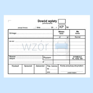 KP Dowód wpłaty pokwitowanie A6a/bl.100k Samokopia