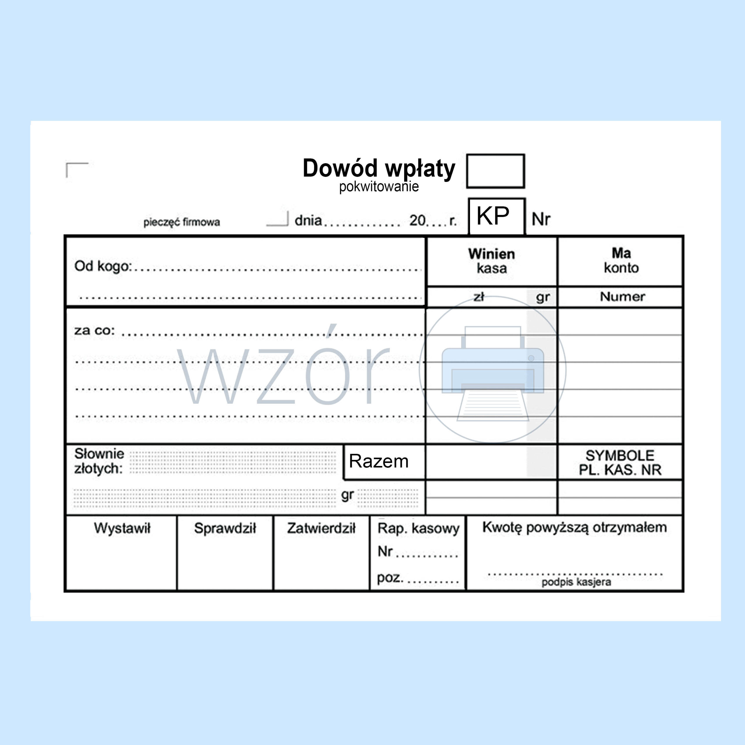 KP Dowód wpłaty pokwitowanie A6a/bl.100k Samokopia